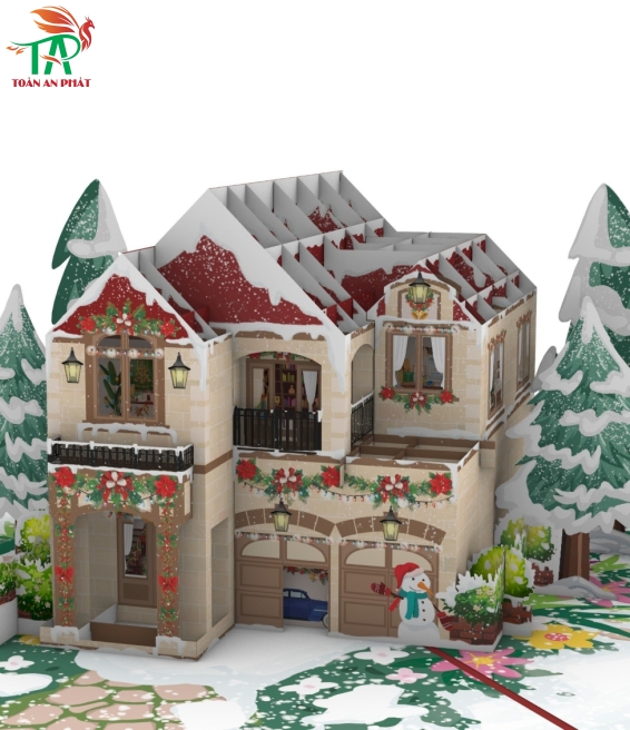 THIỆP 3D NGÔI NHÀ NOEL AP932