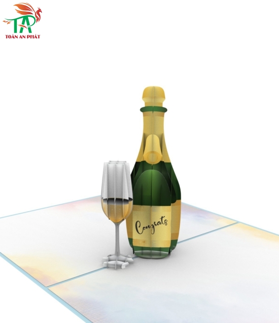 THIỆP 3D CHAMPAGNE AP901