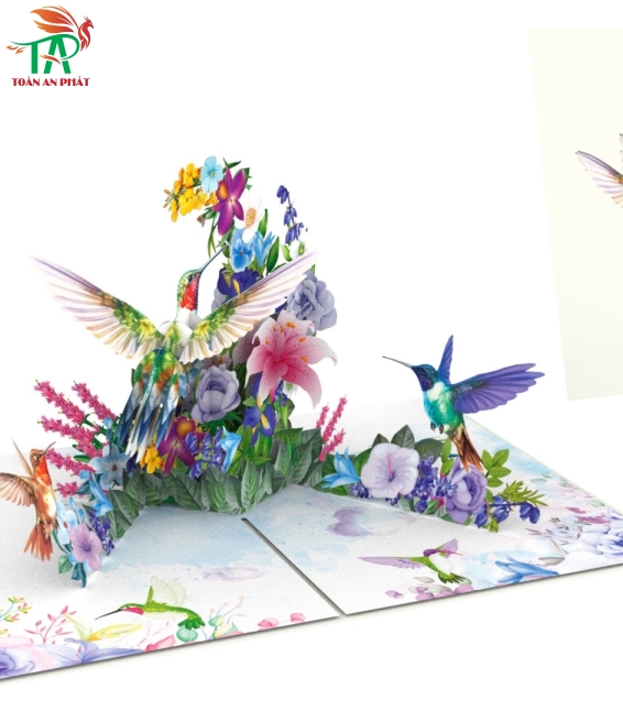 THIỆP 3D ĐÀN CHIM RUỒI AP933