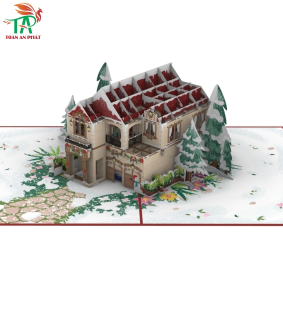 THIỆP 3D NGÔI NHÀ NOEL AP932