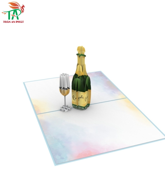THIỆP 3D CHAMPAGNE AP901