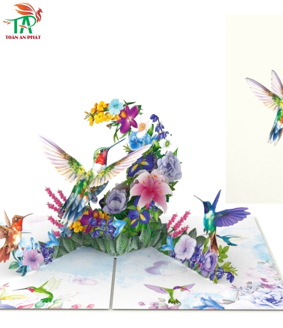 THIỆP 3D ĐÀN CHIM RUỒI AP933