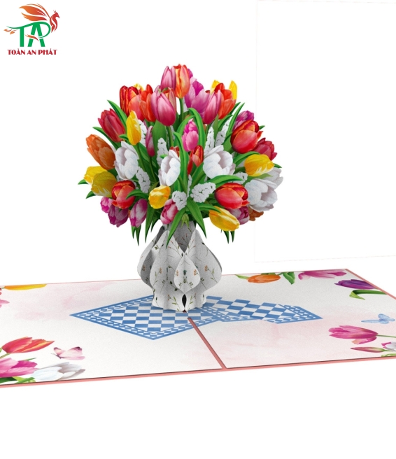THIỆP 3D BÌNH HOA TULIP AP894