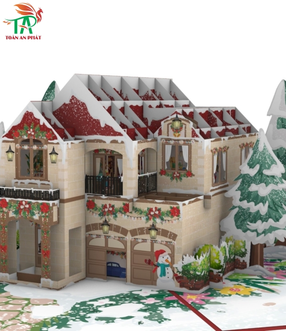 THIỆP 3D NGÔI NHÀ NOEL AP932